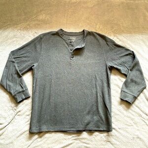Men's Mini-Waffle Henley, Long-Sleeve Traditional Fit